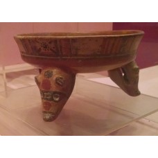 Mixteca Puebla incense burner, solar disc, four-point
